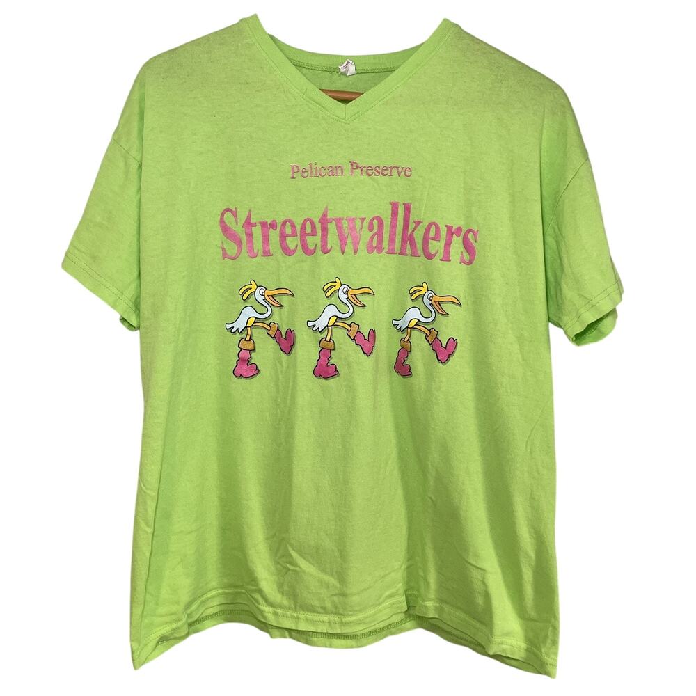 Vintage T-Shirt Anvil Size XL Yellow Pelican Reserve StreetWalkers Cotton
